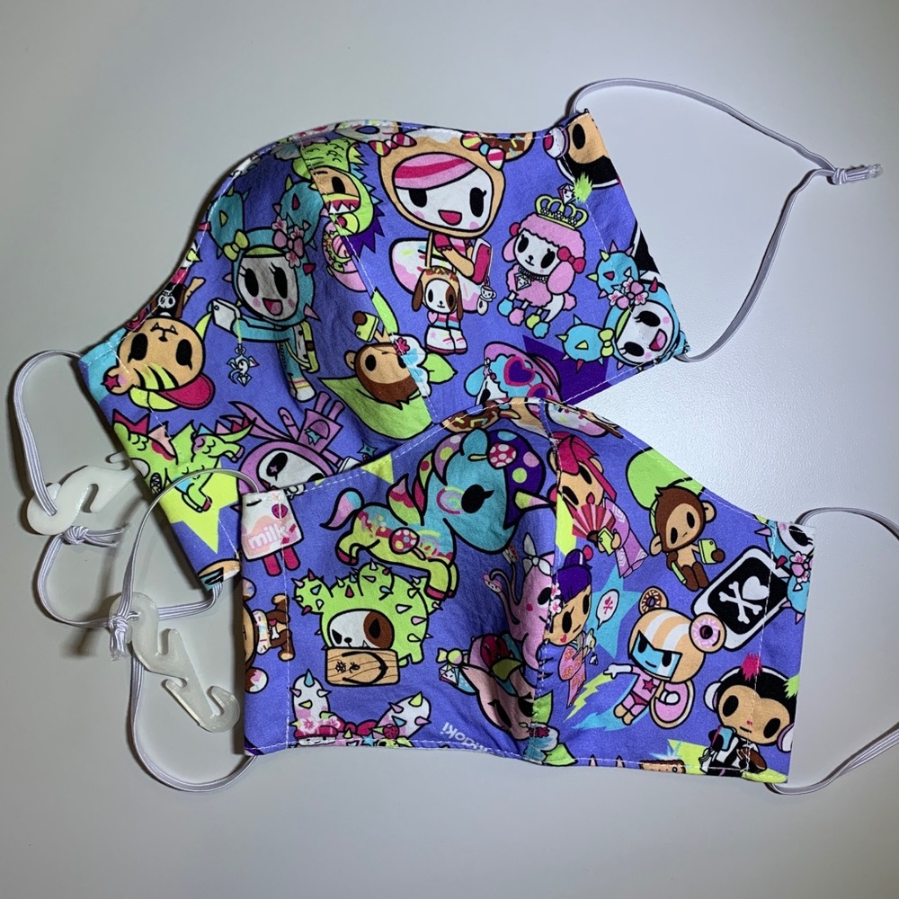 Tokidoki face mask with plastic hook